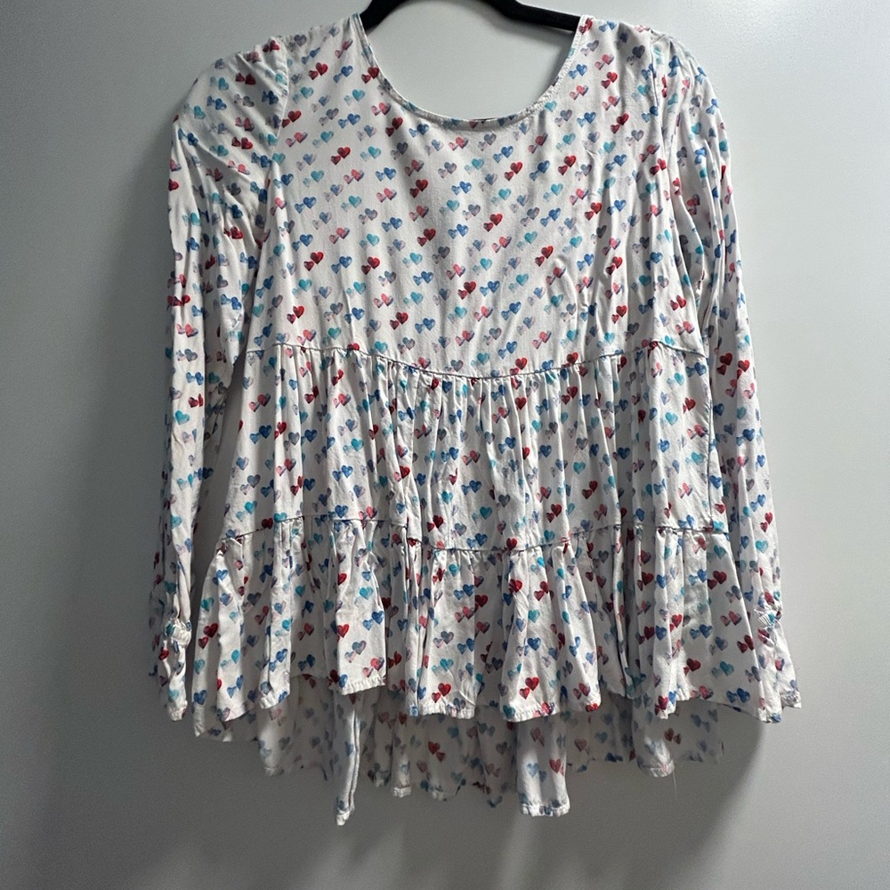 Colorful Heart Patterned Blouse - Picture 2 of 2